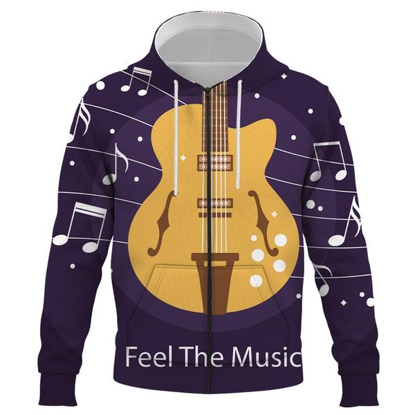 

men's hoodies & sweatshirts musical instrument guitar fashion harajuku casual tracksuit funny 3d hoodies/sweatshirt/jacket/mens womens, Black