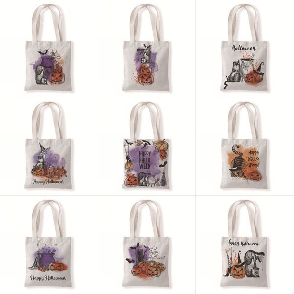 Presente Envoltório Abóbora Bolsas De Lona Impressão Halloween Impressão Única Literatura e Arte Proteção Ambiente Proteção Sacos de Compras de Lazer Mudança de bolso 6WDA Y2