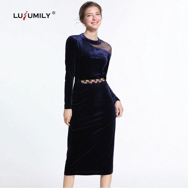 

casual dresses lusumily luxury elegant velvet dress women long patchwork vestidos retro femme vintage party robe, Black;gray
