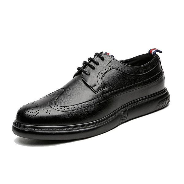 

dress shoes men social shoe brogues summer leather designer elegant man #msw8118161, Black