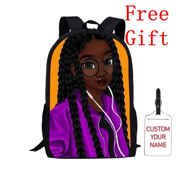 

backpack big capacity teenagers book bags afro black girls african cartoon school for kids children mochila escolar satchel