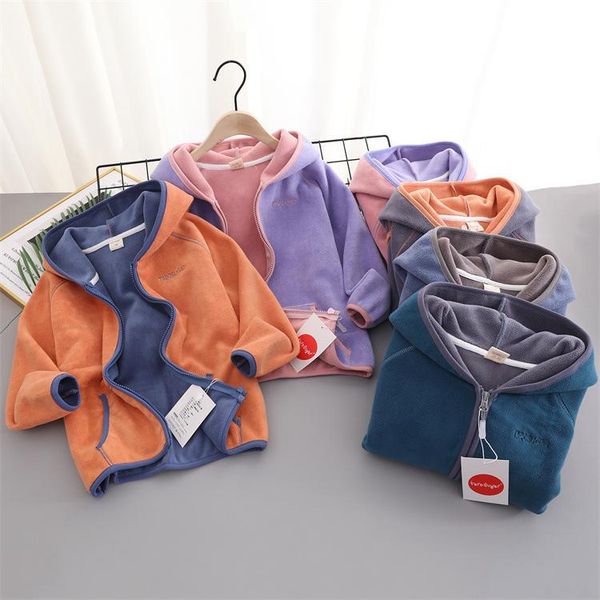 

jackets 2021 fashion children's granular velvet coat, Blue;gray