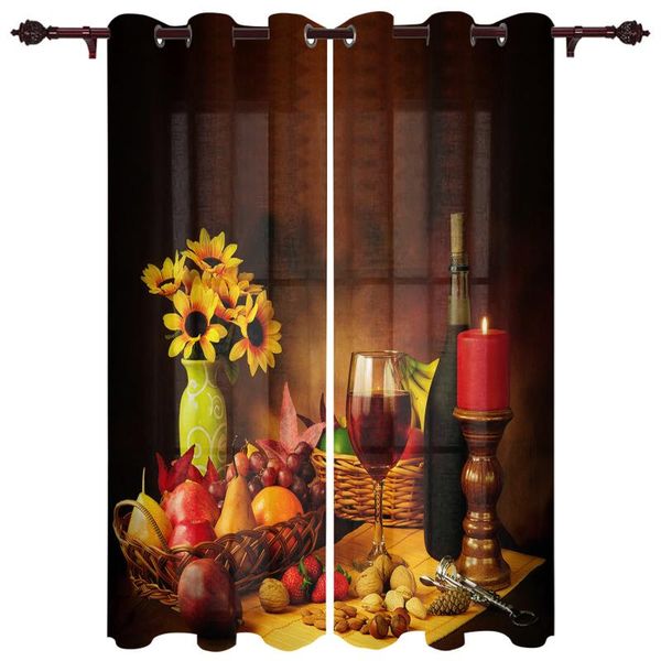 

vintage country style fruit wine curtains for bedroom kitchen window treatments valance living room curtain & drapes