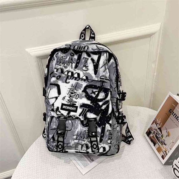 

backpack women fashion brand ins graffiti cool leisure simple backpack outdoor travel bag