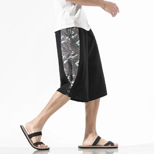 

fashion short pants streetwear men's shorts summer casual cotton linen men autumn harem pant male chinese, White;black