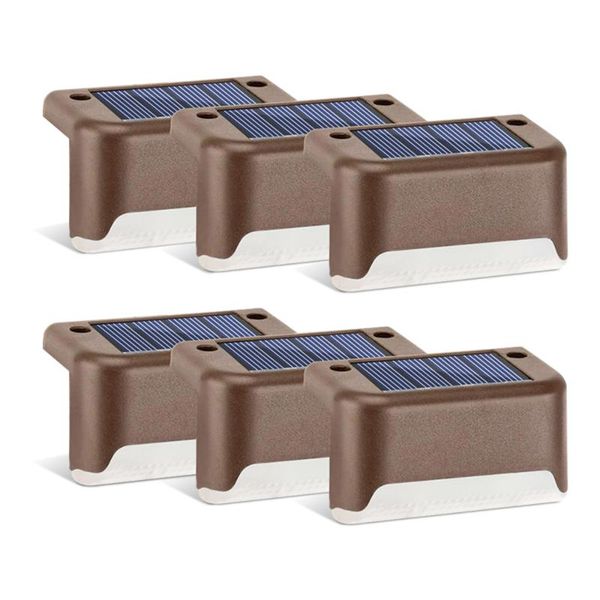 

party decoration 1/4/6/8/12pcs led solar lamps outdoor waterproof garden stairs fence warm light road stud lamp for landscape pathway