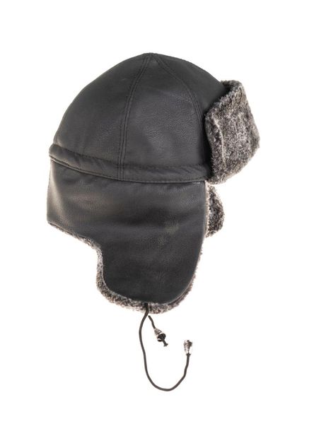 

berets multiple usage pilot model siberian hat with leather fur pattern, Blue;gray