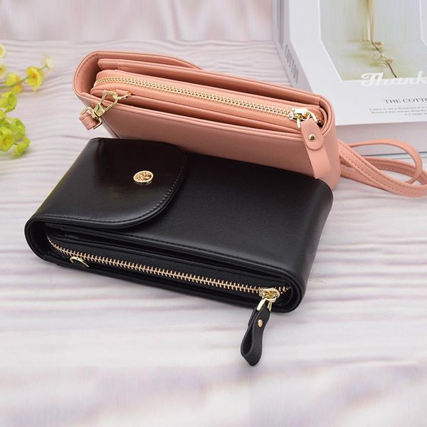

versatile women pu cellphone bag coins purse lady crossbody mobile phone holder zipper hasp style removable belt handbags duffel bags