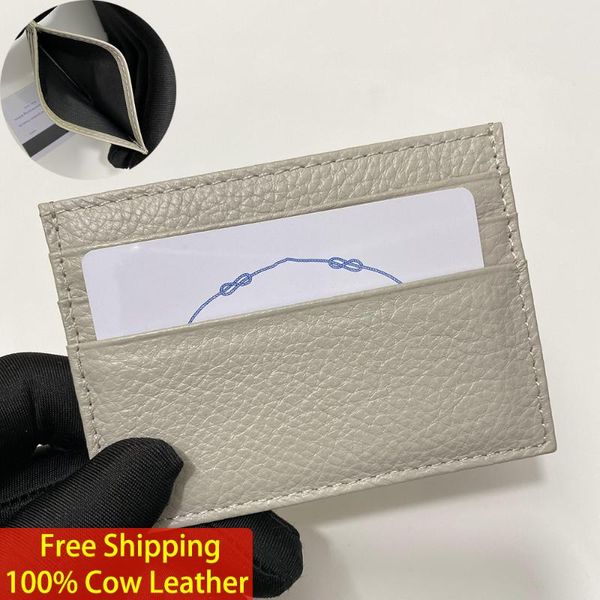

card holders r driver's license bag 100% cowhide woman leather holder man wallet coin purse, Brown;gray