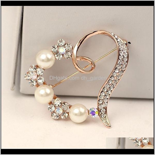 

pins, brooches jewelry women gorgeous heart shape shiny rhinestone brooch pin ps0432 drop delivery 2021 bklyz, Gray