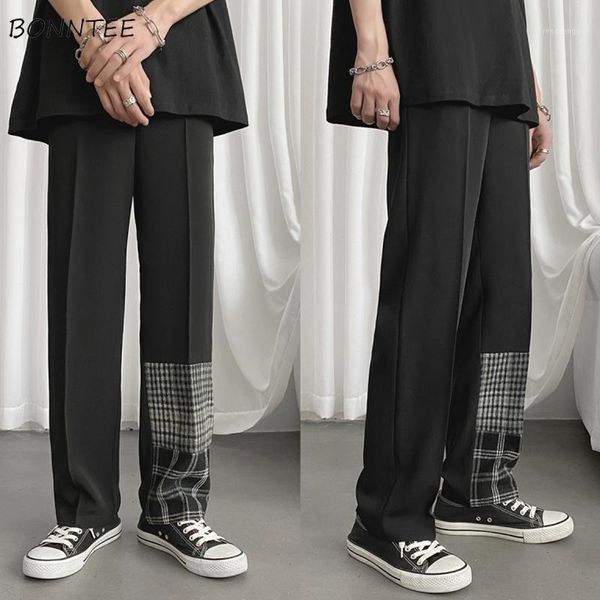 

women's pants & capris women bf spring harajuku high street workout trousers leisure teens baggy patchwork all-match straight trendy bl, Black;white