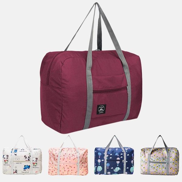 

storage bags waterproof nylon travel women men large capacity folding duffle bag organizer packing cubes luggage girl weekend