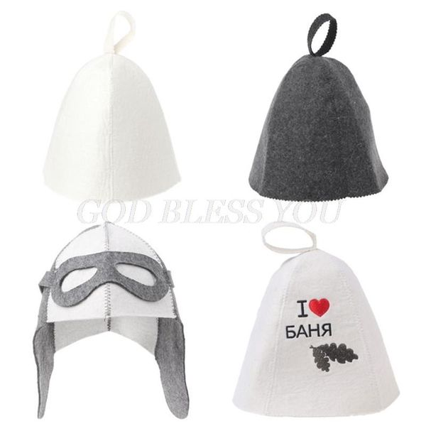 

shower caps wool felt sauna hat anti heat russian banya cap for bath house head protection drop