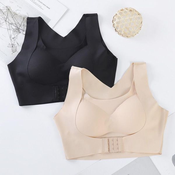 

1pcs/2pcs/3pcs women bras for push up bra posture corrector bralette front closure female underwear cross back women's shapers, Black;white