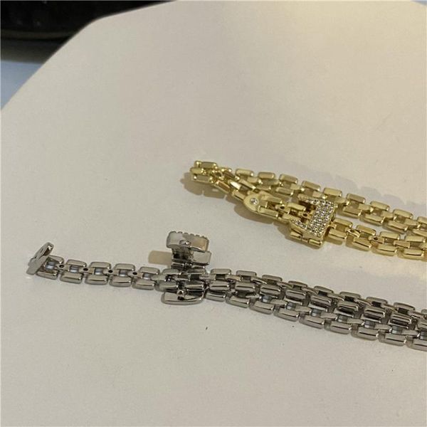

link, chain zircon accessories belt buckle bracelet adjustable niche light luxury temperament wild female, Black