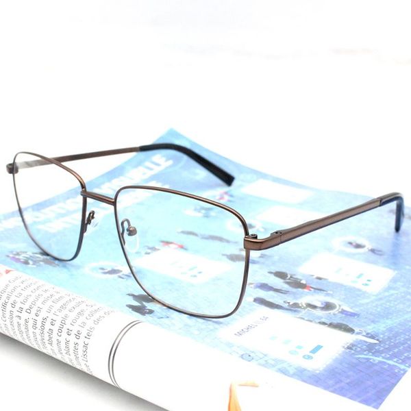 

fashion sunglasses frames m021 classical commercial retro rectangle glasses frame metal optical spectacle eyeglasses for men assemble lens s, Black