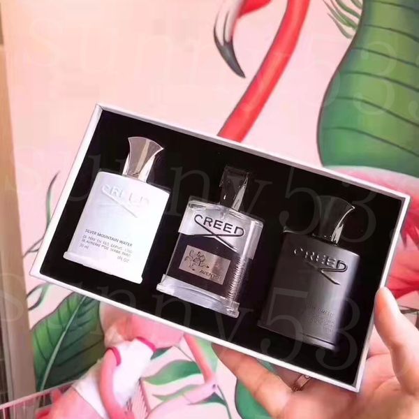 

high-end new creed men fragrance set 30ml*3pcs portable fragrance kits long lasting gentleman perfume sets amazing smell ship