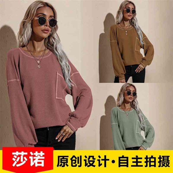 

women's 2021 autumn winter new fashion loose long sleeve sweater, Black