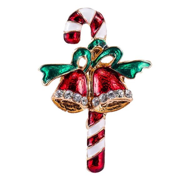 

pins, brooches 5.4x3.8cm creative christmas bell stick corsage brooch accessory for party, Gray