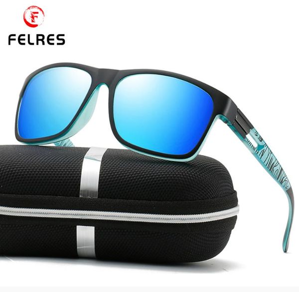 

sunglasses felres men sport polarized square outdoor driving cycling fishing uv400 protection glasses with box 401, White;black