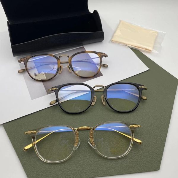 

titanium hand made 2021 glasses men frame women male eyeglasses myopia optical frames good quality rectangle ov5307d eyewear fashion sunglas, Black