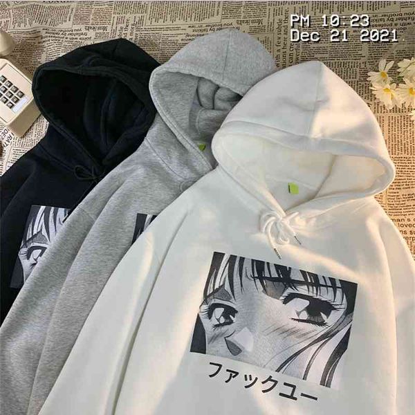 

women's clothing 2021 autumn and winter hooded sweater women's new korean version harajuku style plush thickened student wear, Black