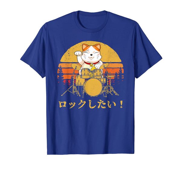 

kitten kitty lucky cat drummer playing drums graphic shirt, White;black