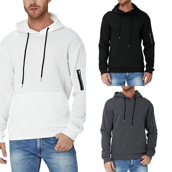 

men's hoodies & sweatshirts 2021 autumn and winter european american trendy sweater long-sleeved hoodie zipper bag hooded sports jacket, Black