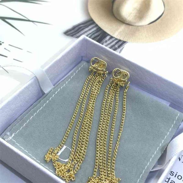

70% off outlet online family 2021 blessing bag letter tassel earrings, Golden