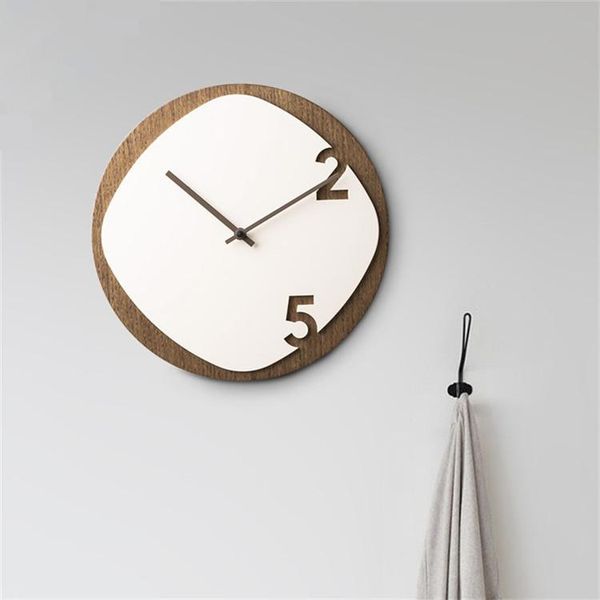 

office art wall clock nordic design wood modern living room minimalist relogio de parede household products bl50wc clocks