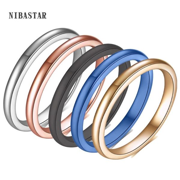 

wedding rings 2mm titanium steel tricolor combination ring simple smooth fashion for women girls or men gift, Slivery;golden