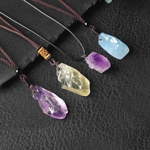 

decorative objects & figurines natural aquamarine, healing stone pendant, gem minerals, amethyst necklace diy gift, crystal female jewelry