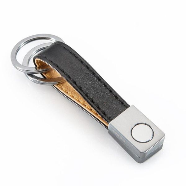 

keychains luxury quality leather keychain keyring double ring key holder accessories car auto chain designer gifts for men boyfriend, Silver