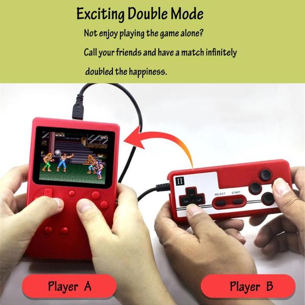 

rechargeable 400 in 1 retro mini handheld player for kids gift built-in games tetris power portable players game