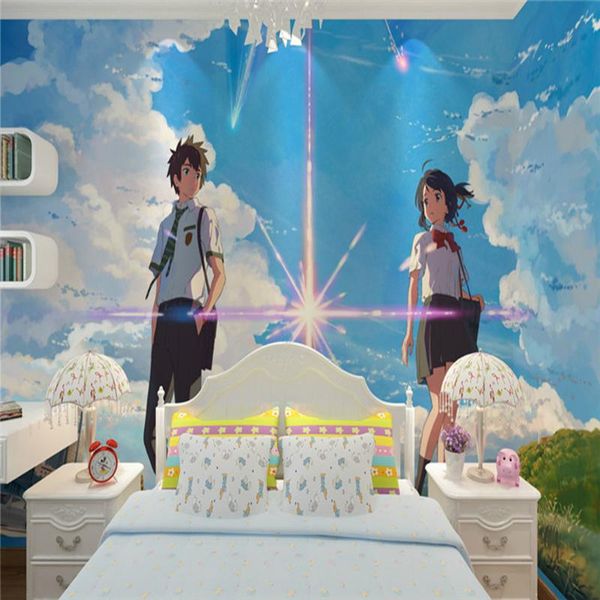 

wallpapers custom 3d your name wallpaper cartoon po mural tv background wall bedroom living room japanese self-adhesive