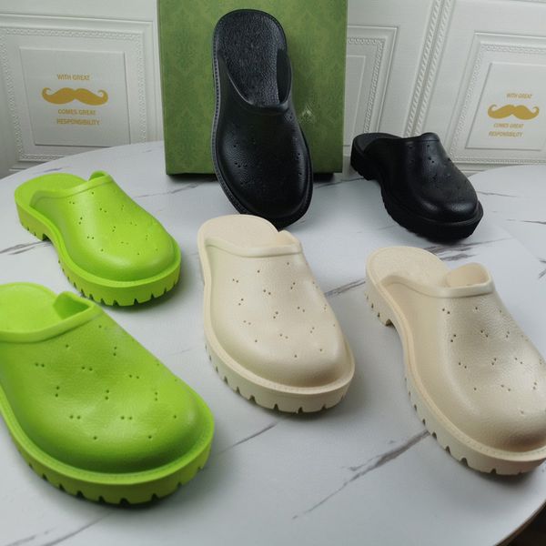 

beach thick bottom ladies slippers foam soft, comfortable, high profile, hollow letter design, send box bags causal non-slip slides men wome, Black