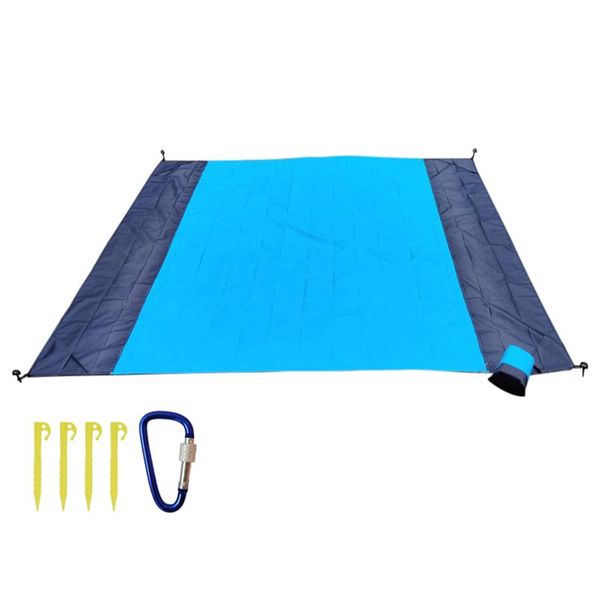 

travel outdoor picnic waterproof foldable portable lightweight beach blanket with storage bag hiking machine washable sand pads