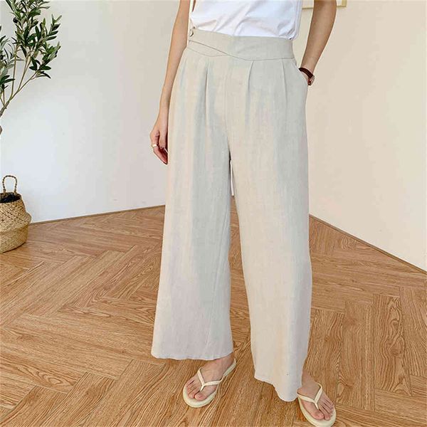 

women's pants & capris hzirip loose-fitting female wide leg casual high waist summer chic elastic-waist straight all the pants games kq, Black;white
