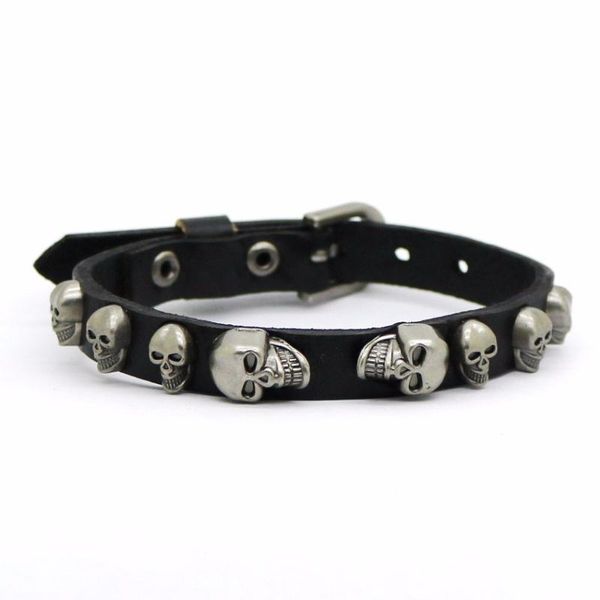 

link, chain janeyacy the women's accessories skull bracelet 2021 men's fashion casual retro bangle pulseira masculina, Black