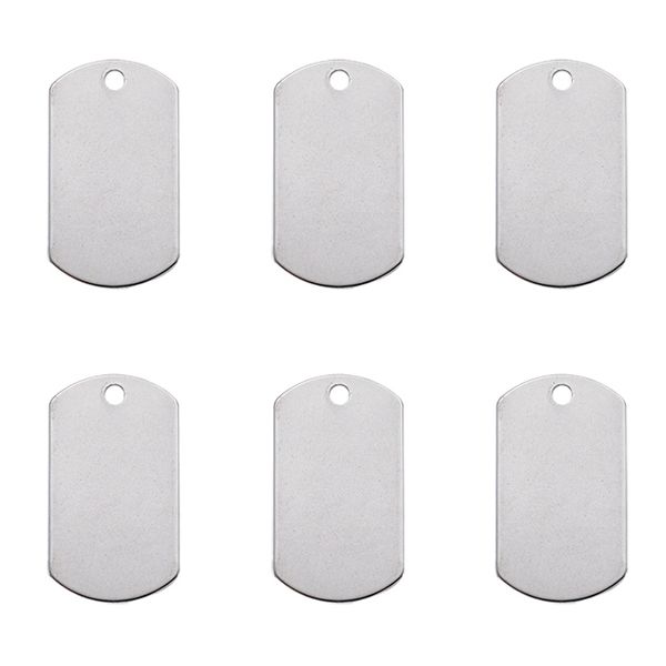 

10pcs stainless steel pendants rectangle blank stamping tags charms pendant for jewelry making diy bracelet necklace 35x19.5x1mm, Blue;slivery