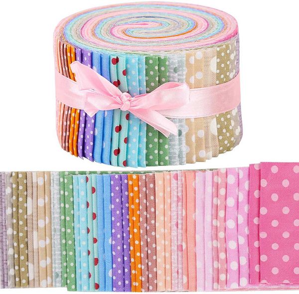 Diailileike 40 PCS Jelly Roll Ткань, свертывающий хлопчатобумажные полосы из ткани хлопка, лоскутное кресло хлопчатобумажная ткань 210702