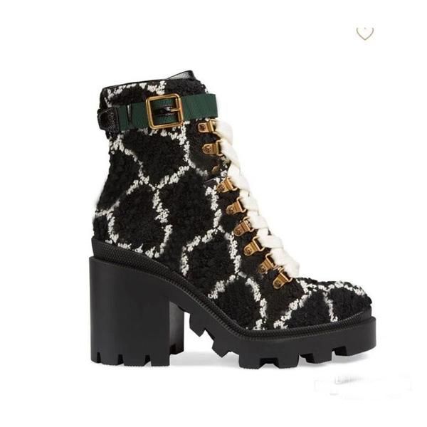 

high heeled martin boots autumn shoes suede desert boot 100% real leather letter lace up fashion lady heels large size 35-41-42 us4-us11, Black