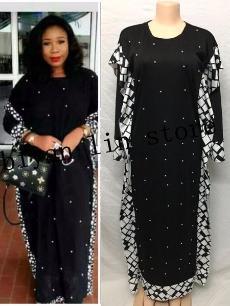 

dress length:140cm. bust:96cm~116cm.2021 fashion african elastic bazin with beads style dashiki long sleeve famous dresses ethnic clothing, Red