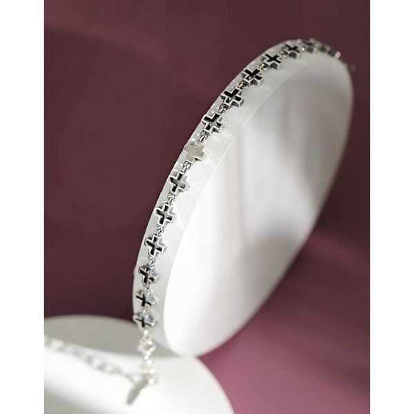 

bangle di-564 korean version of s925 sterling silver bracelet ins cold wind retro cross niche design sense simple female, Black