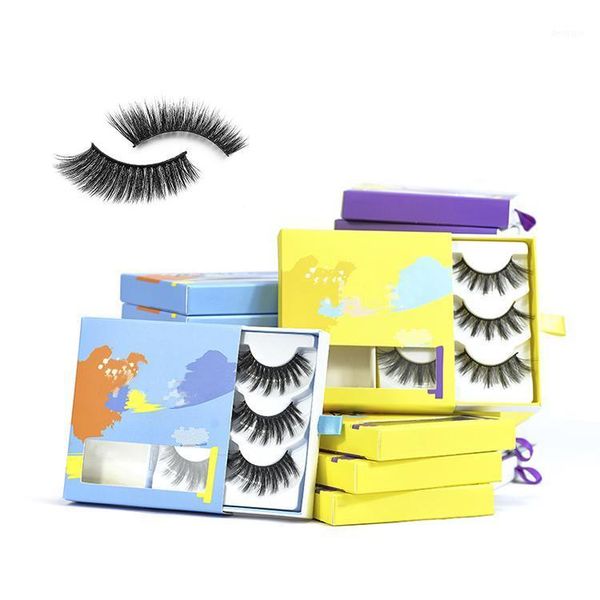 

china hand made private label packaging wholesale 3 pairs false eyelashes1