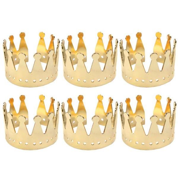 

6pcs crown shaped napkin rings buckle holders decorations (golden)