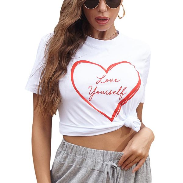 

women's t-shirt summer basic solid women casual letter print short sleeve tee-shirts female 2021 fashion streetwear s-2xl, White