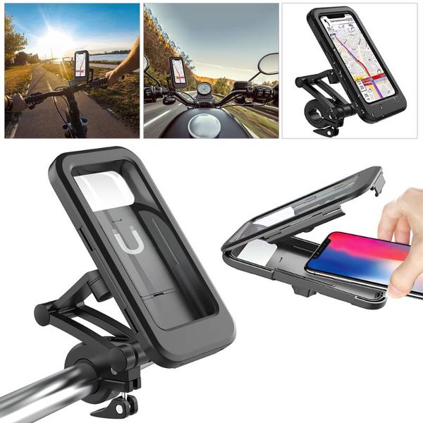 

cell phone mounts & holders travor bicycle holder magnetic waterproof bag motorcycle handlebar bracket with earphone hole universal for spor