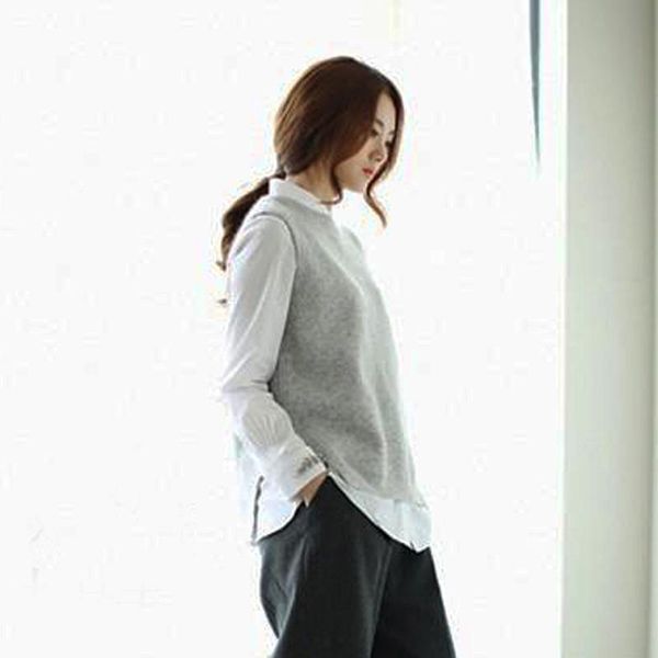 

women's vests cashmere knitted tank women spring waistcoats pullovers sweater jacket sleeveless coat female plus size, Black;white