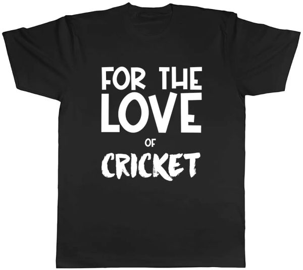 

for the love of cricket mens t-shirt tee, White;black